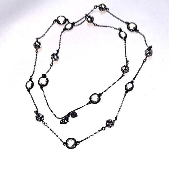 Stella & Dot Jewelry - Stella & Dot 36” Chelsea Layering Hematite Pave Necklace